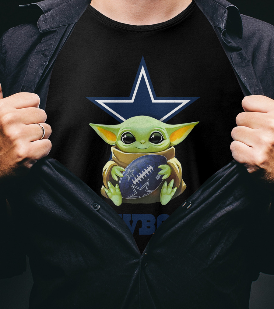 Star Wars Baby Yoda Dallas Cowboys Football Fan T-Shirt