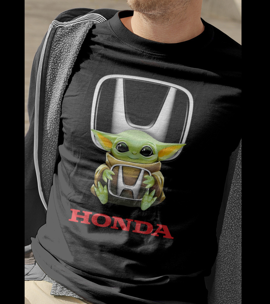 Star Wars Baby Yoda Holding Honda Emblem T-Shirt