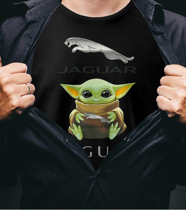 Star Wars Baby Yoda With Jaguar Logo And Emblem T-Shirt