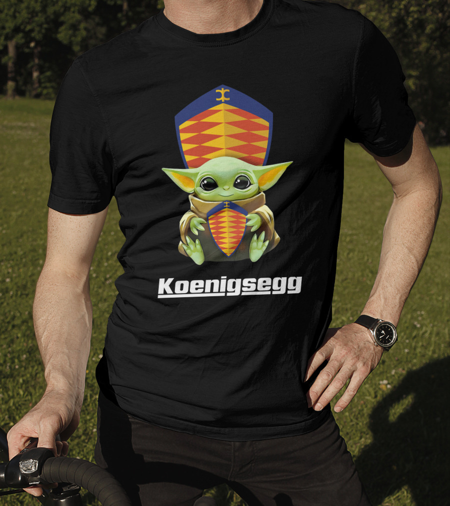 Star Wars Baby Yoda With Koenigsegg Shield Branding T-Shirt