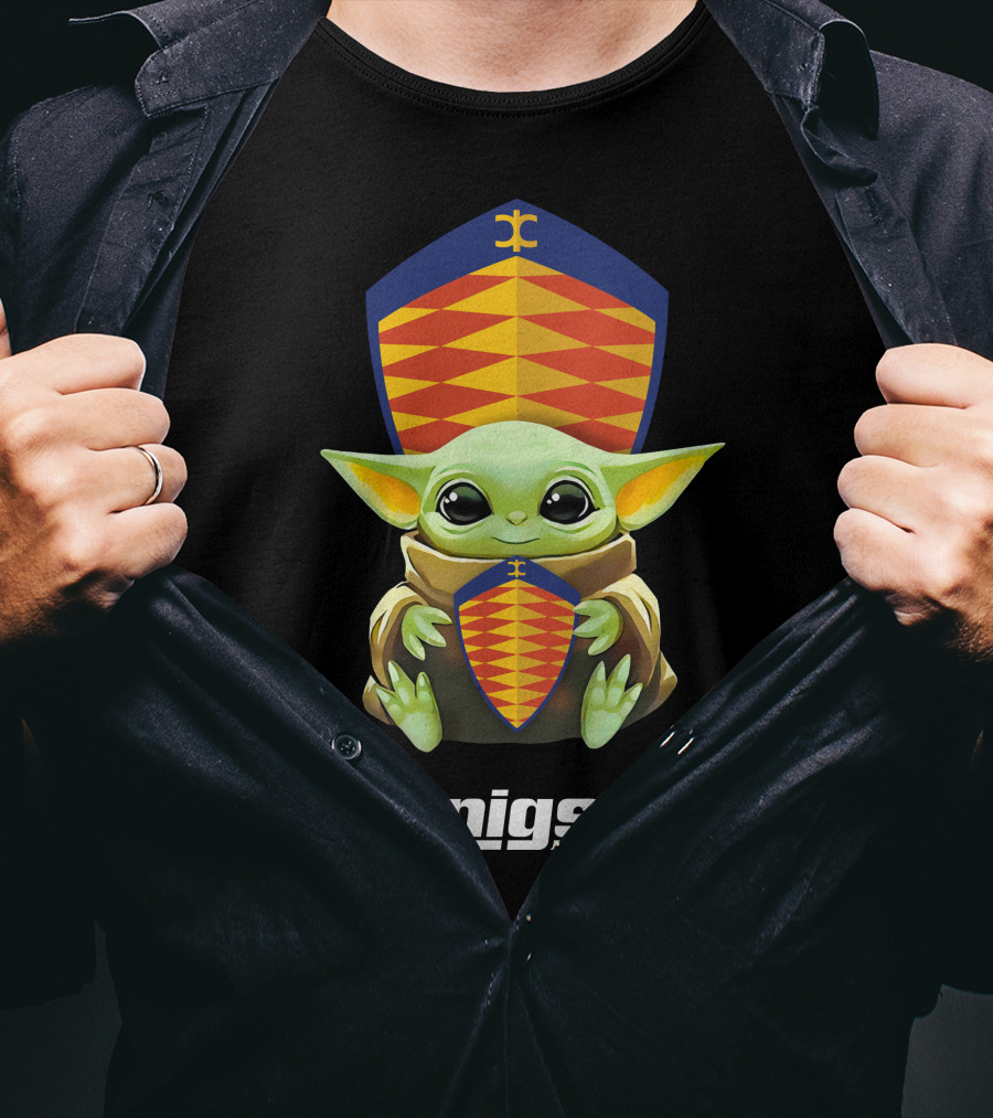 Star Wars Baby Yoda With Koenigsegg Shield Branding T-Shirt