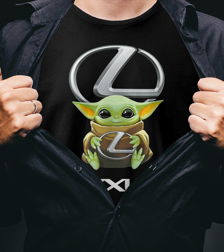Star Wars Baby Yoda Embracing Lexus T-Shirt