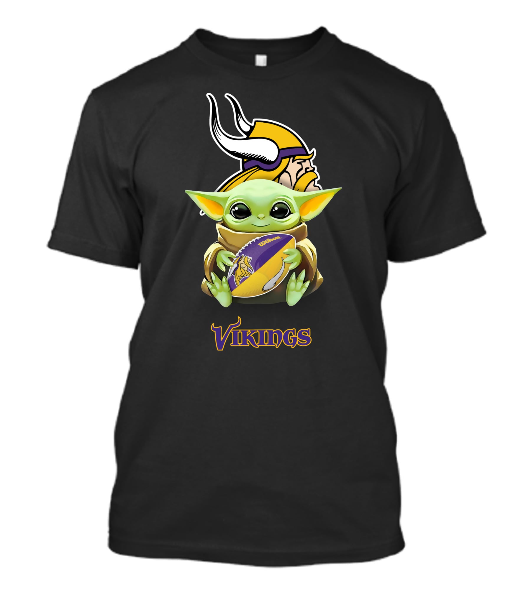 Star Wars Baby Yoda Hug Minnesota Vikings Football Fan Gear T-Shirt