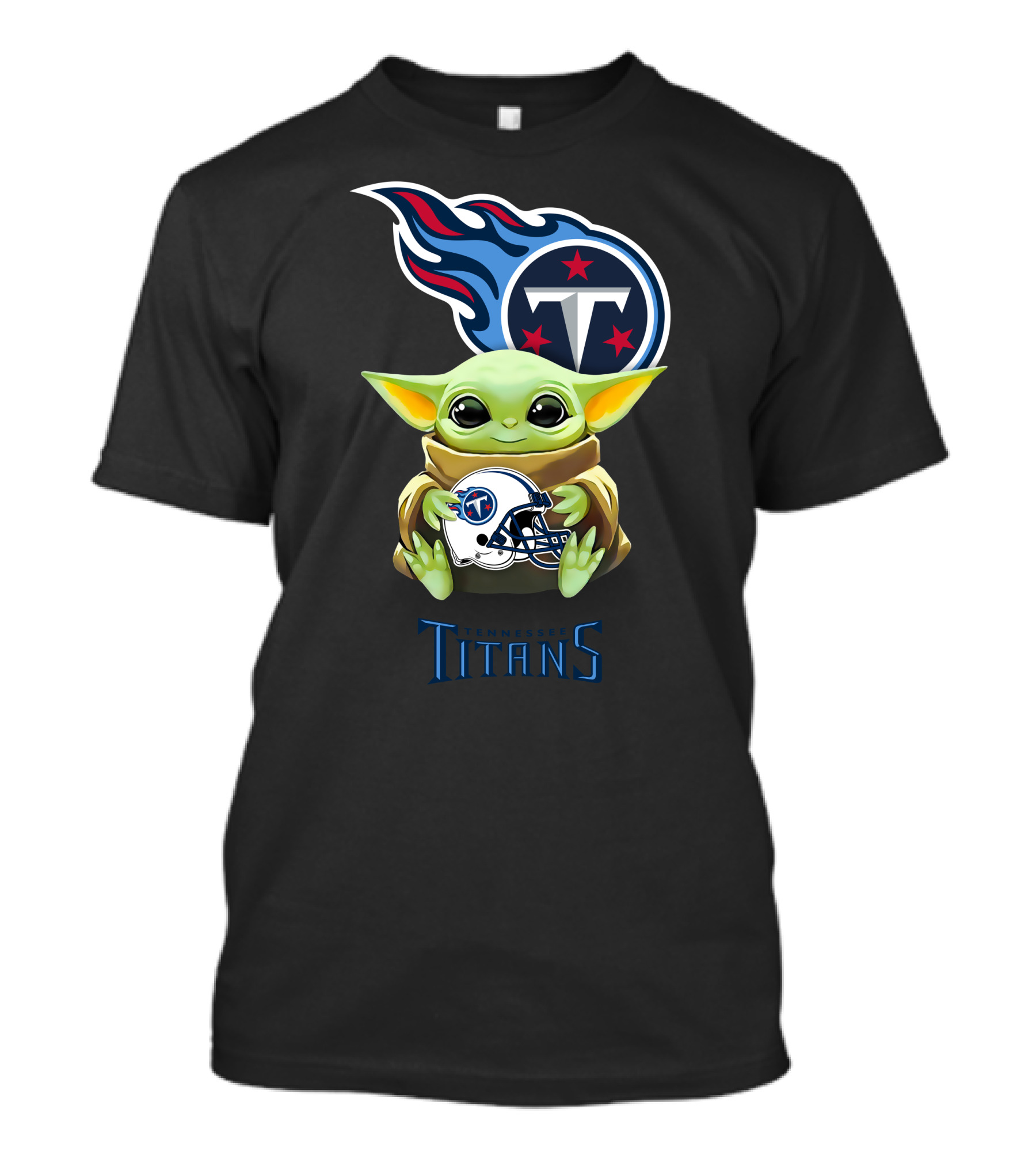 Tennessee Titans Baby Yoda Hugging Helmet Star Wars T-Shirt