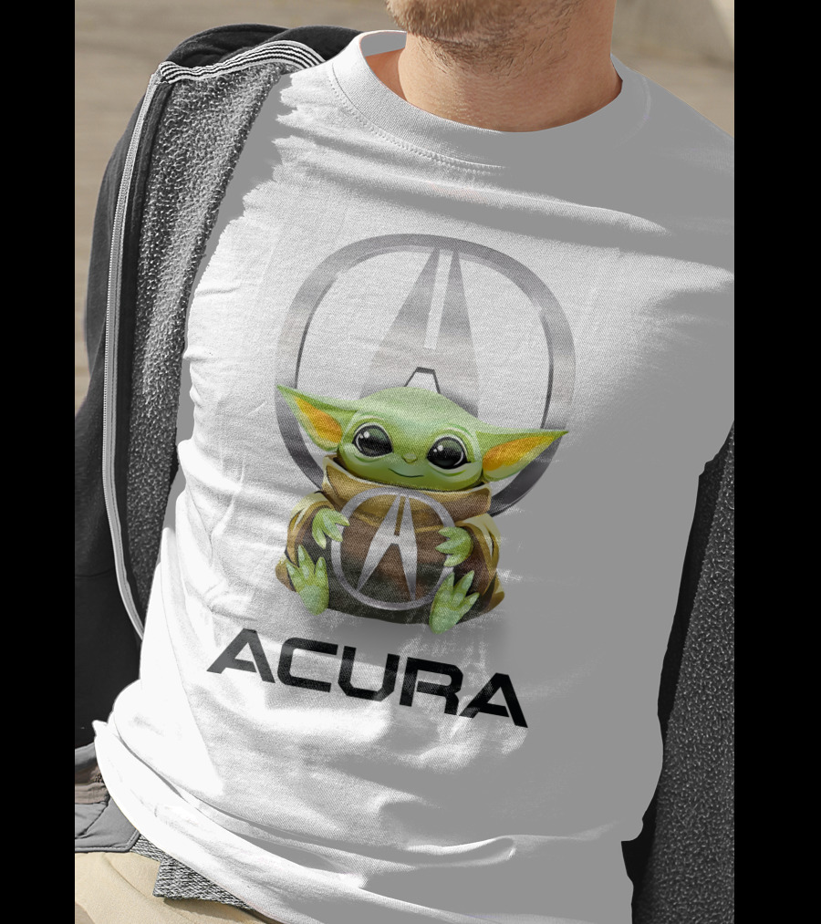 Baby Yoda Holding Acura Emblem T-Shirt