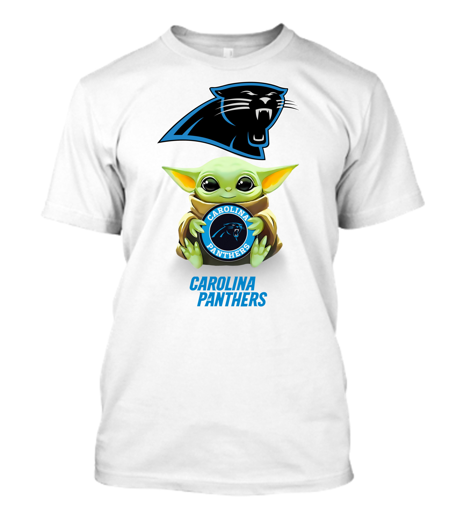 Baby Yoda Hug Carolina Panthers T-Shirt