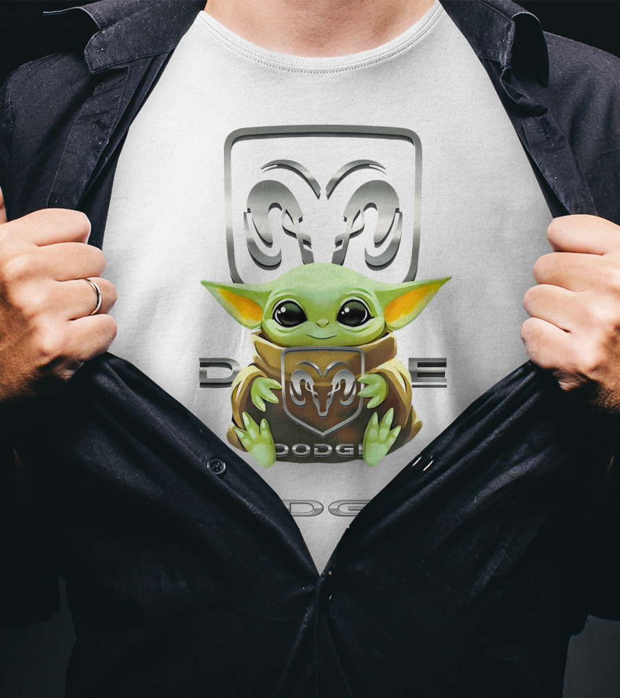 Baby Yoda Hugging Dodge Ram T-Shirt