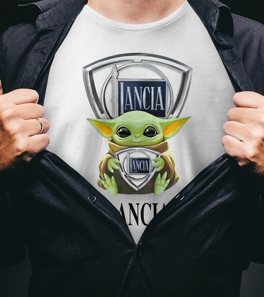 Lancia Baby Yoda Hug Emblem White T-Shirt