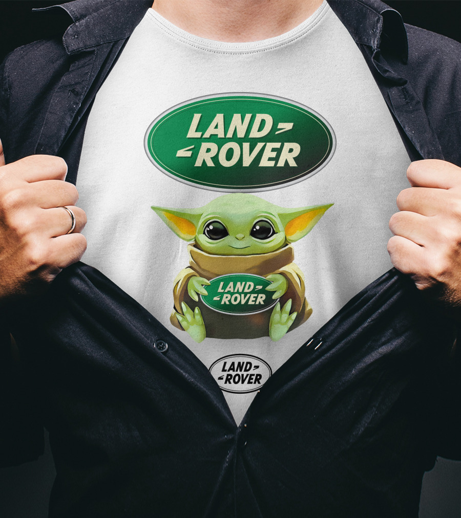 Baby Yoda Land Rover Green Logo Hug T-Shirt