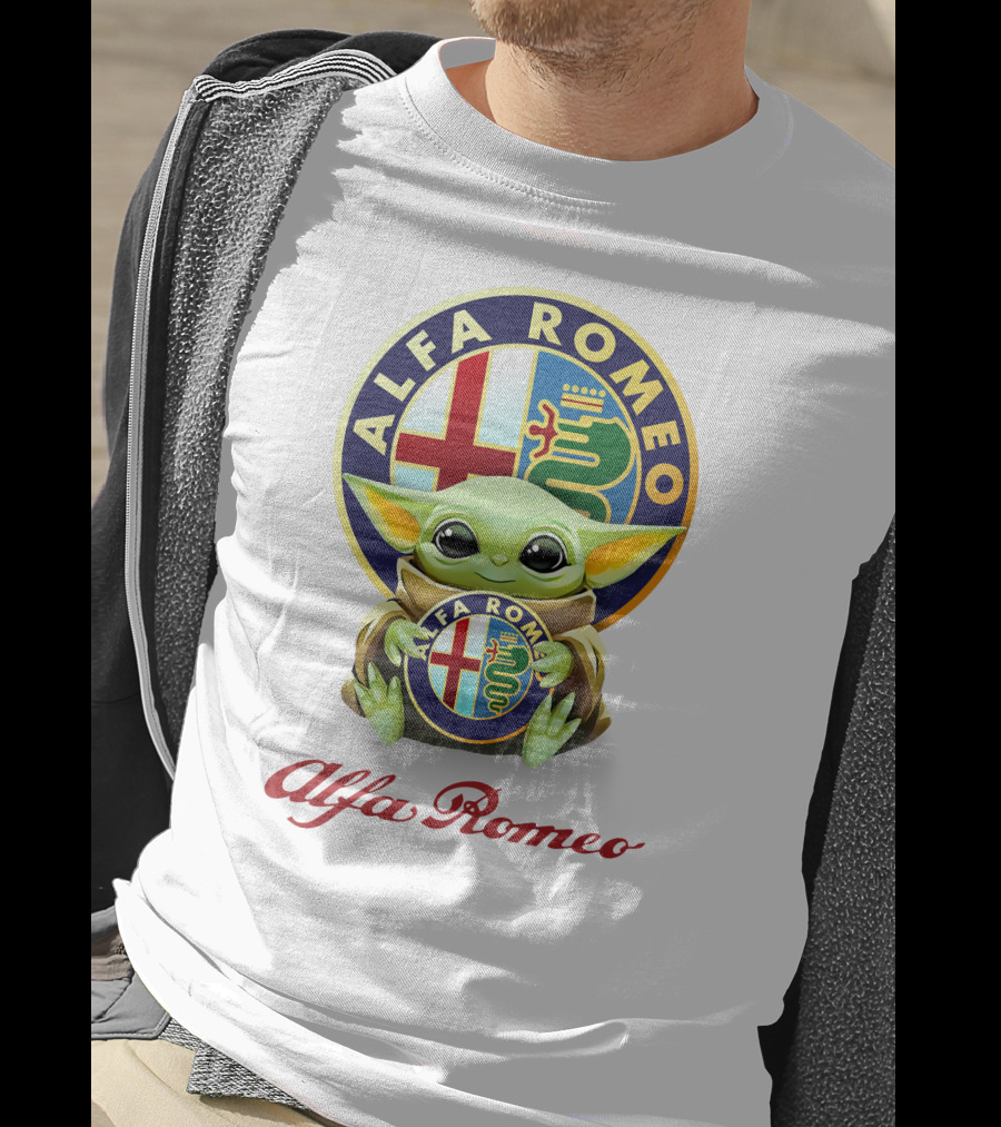 Star Wars Baby Yoda Holding Alfa Romeo T-Shirt
