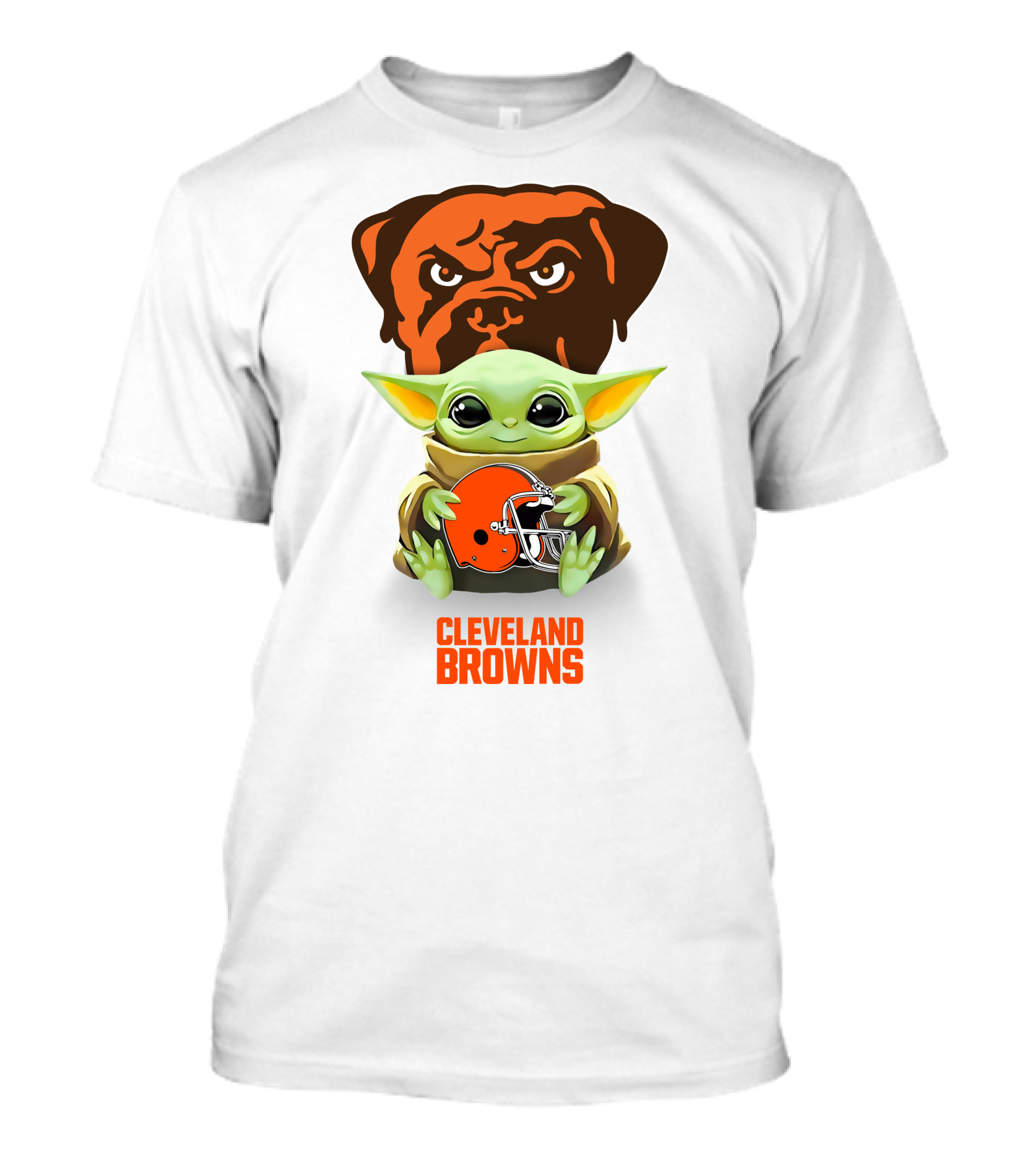 Star Wars Baby Yoda Cleveland Browns Helmet Cleveland Browns T-Shirt