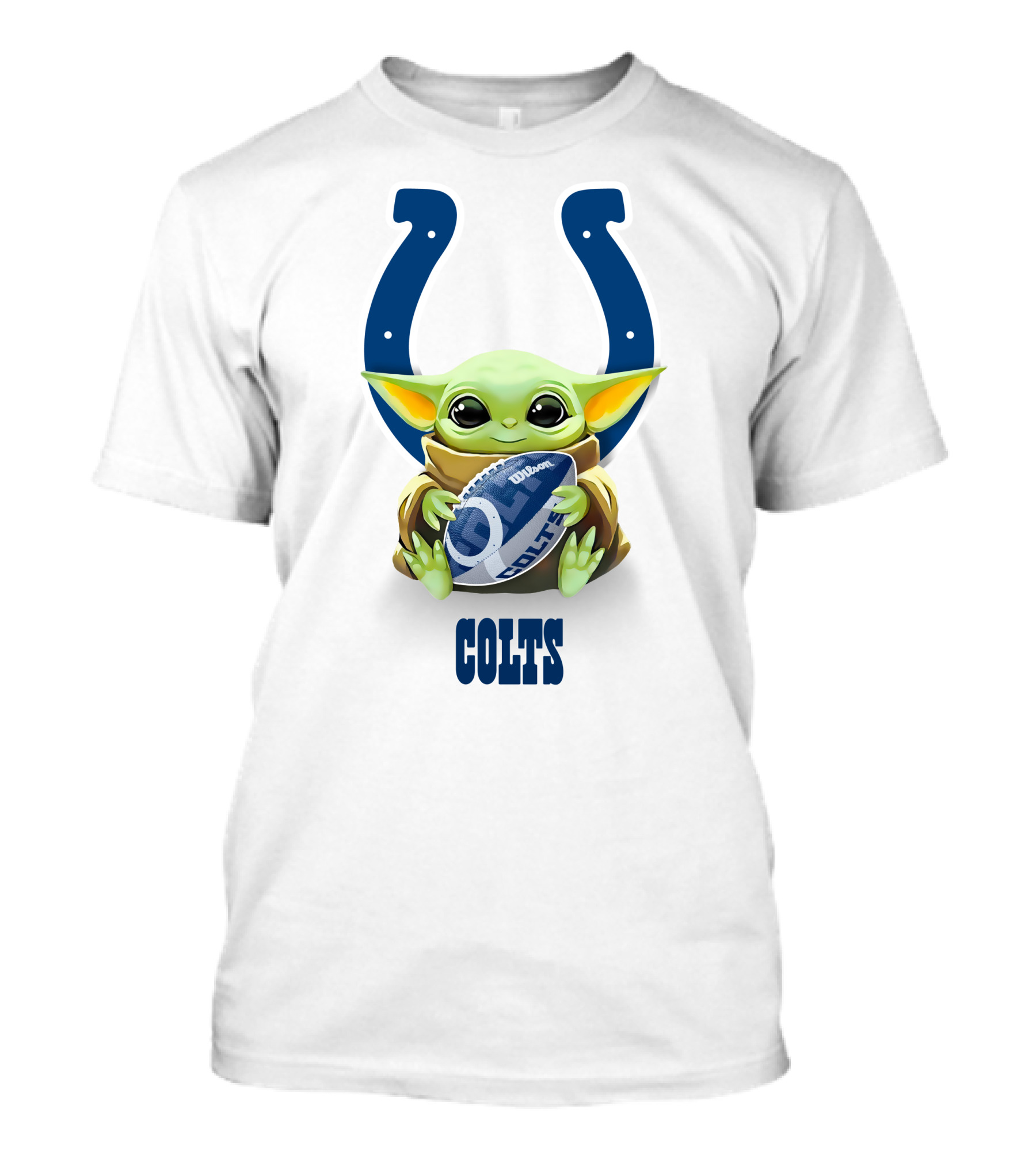 Star Wars Baby Yoda Hug Colts Football Indianapolis Fan Tailgate T-Shirt