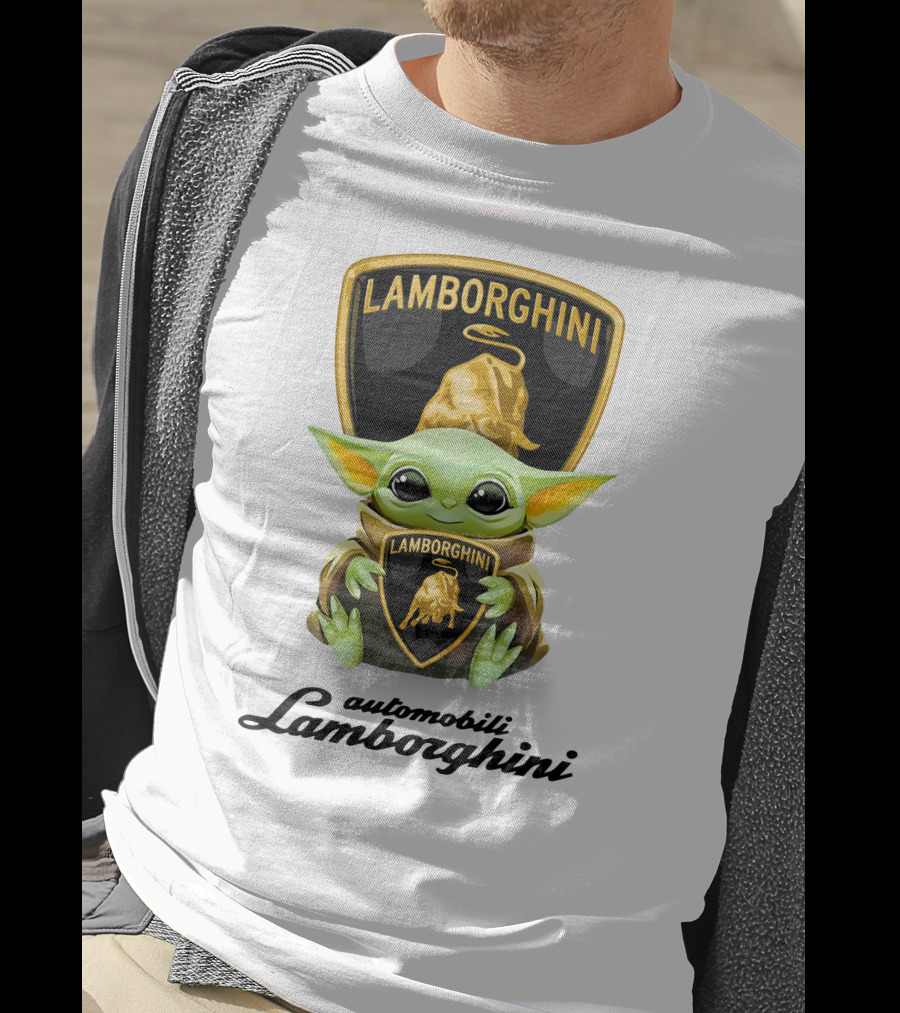 Star Wars Baby Yoda Hug Lamborghini Automobili T-Shirt