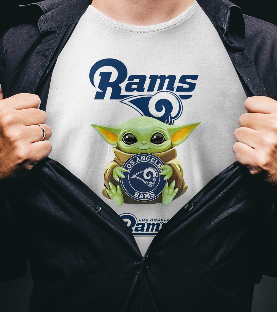 Star Wars Baby Yoda Hug Los Angeles Rams T-Shirt