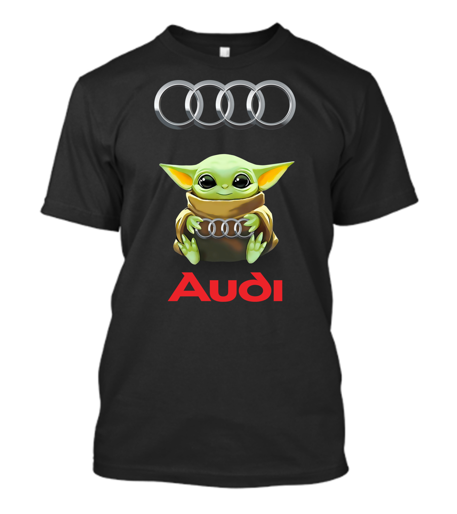 Grogu Holding Audi Rings With Audi T-Shirt