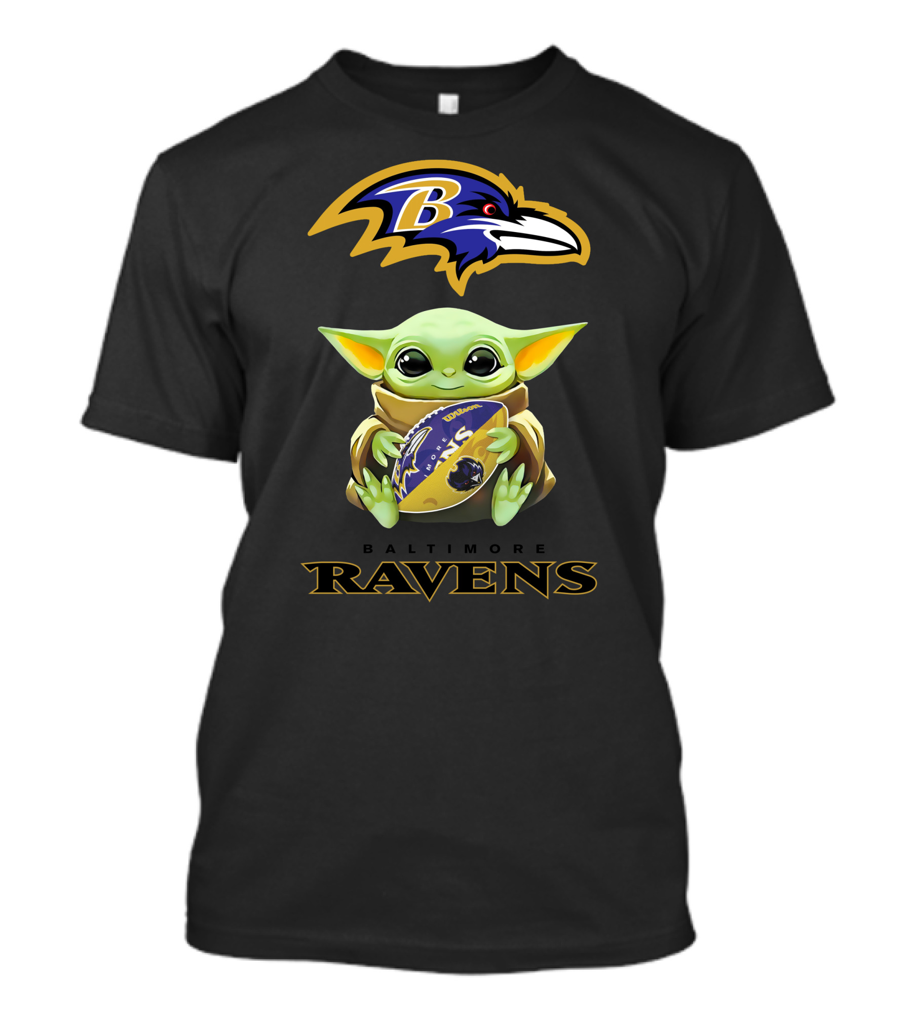 Grogu Baltimore Ravens Football Hug Tailgate T-Shirt