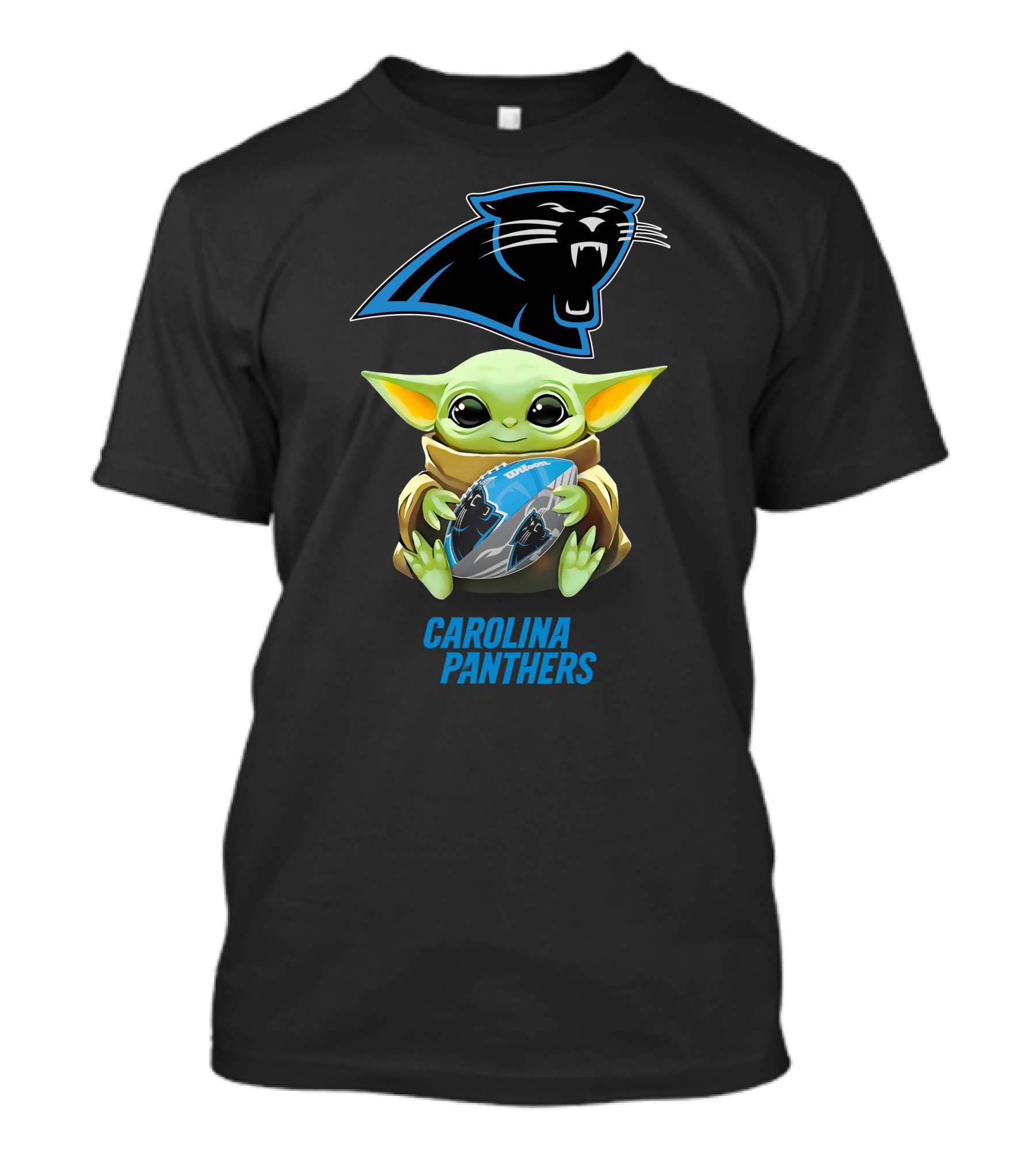 Carolina Panthers Grogu Hugging Football Fan T-Shirt