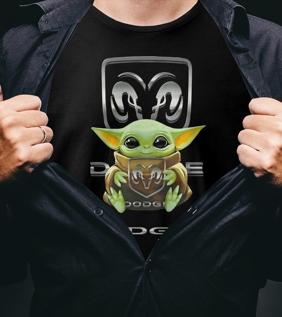 Grogu Hug Ram Logo Dodge T-Shirt