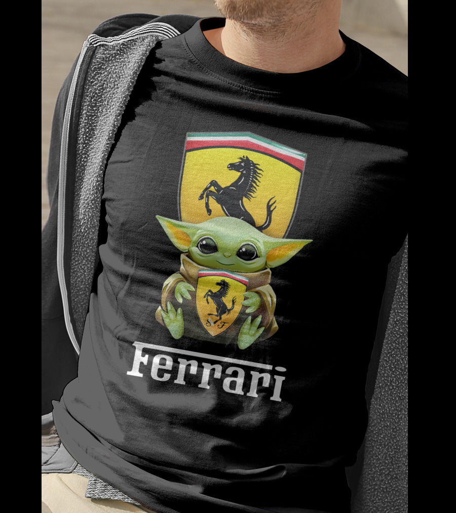 Ferrari Grogu Hug Black T-Shirt