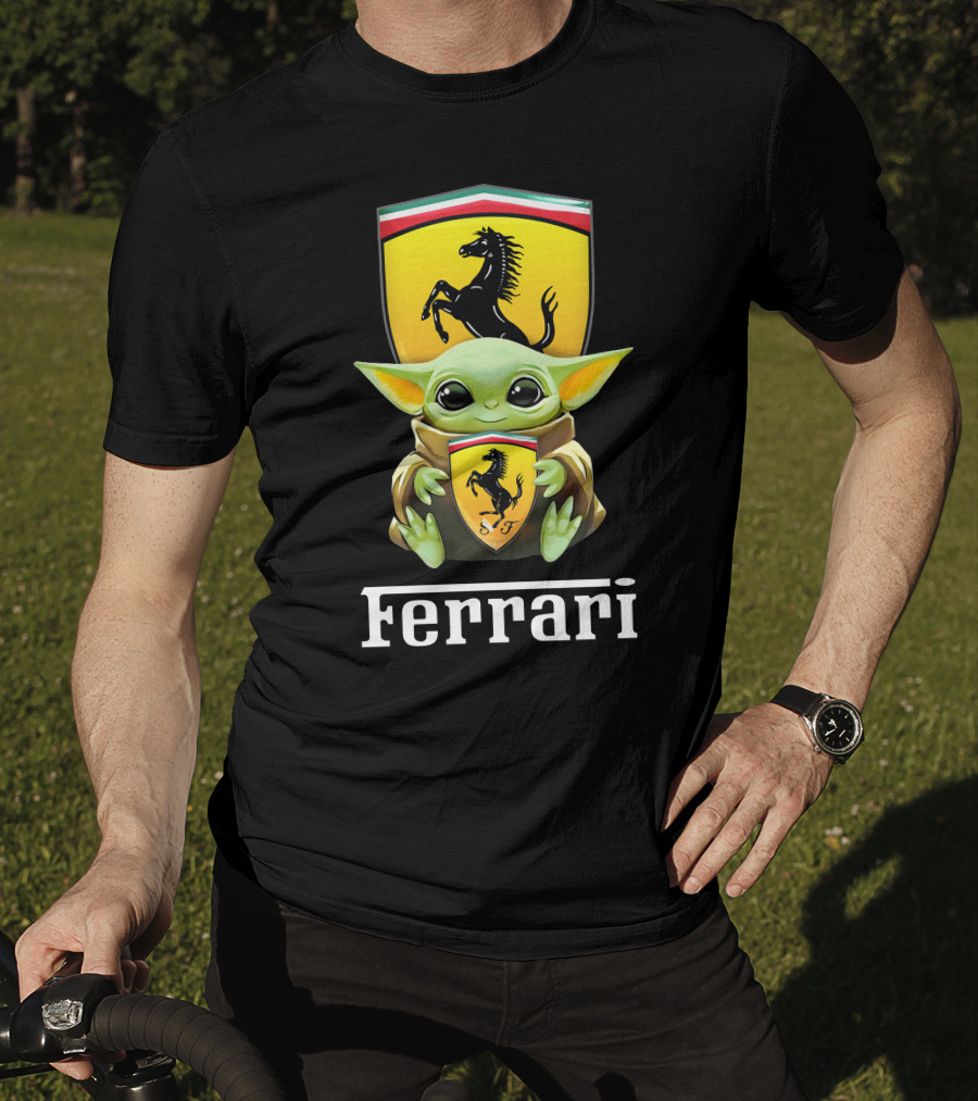 Ferrari Grogu Hug Black T-Shirt
