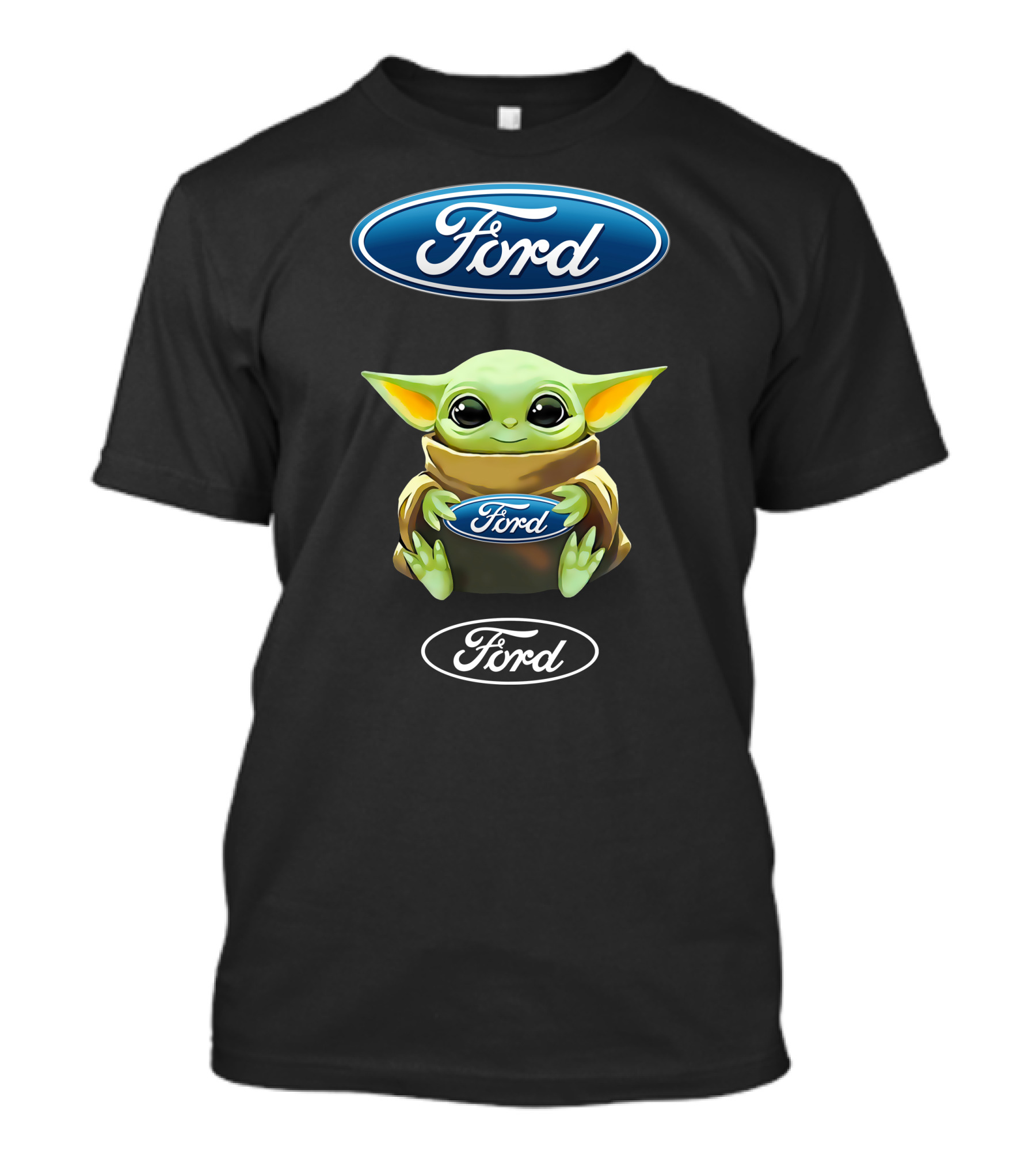 Grogu Holding Ford Logo Embrace T-Shirt