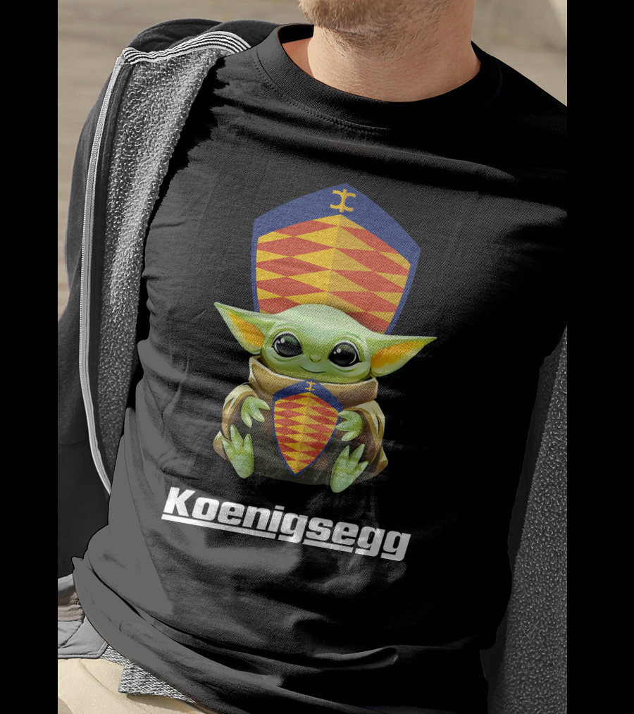 Grogu Holding Koenigsegg Shield T-Shirt