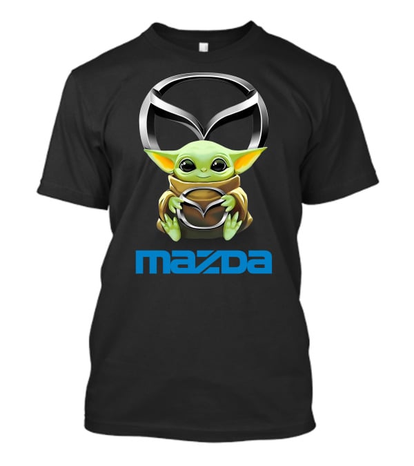 Grogu Holding Mazda Logo With Iconic Symbol Integration T-Shirt