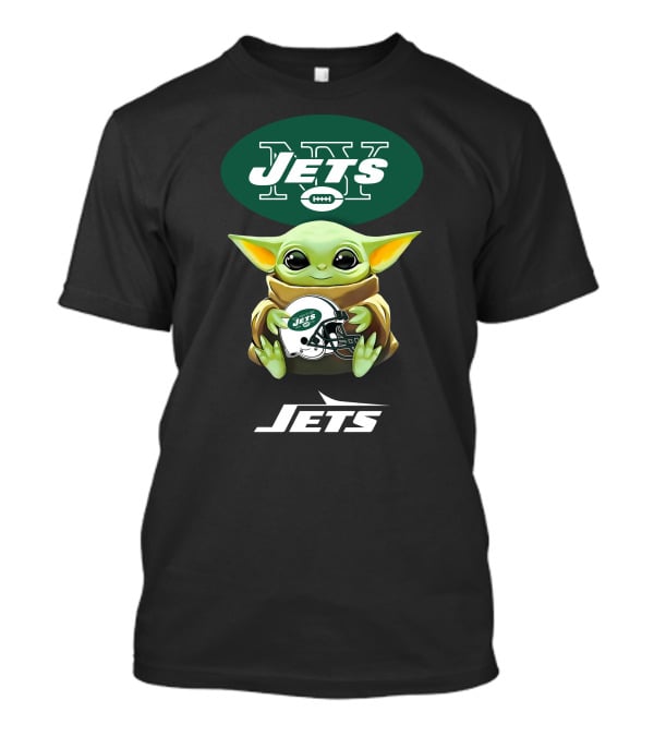 Grogu New York Jets Helmet Hug Football Logo Jets T-Shirt