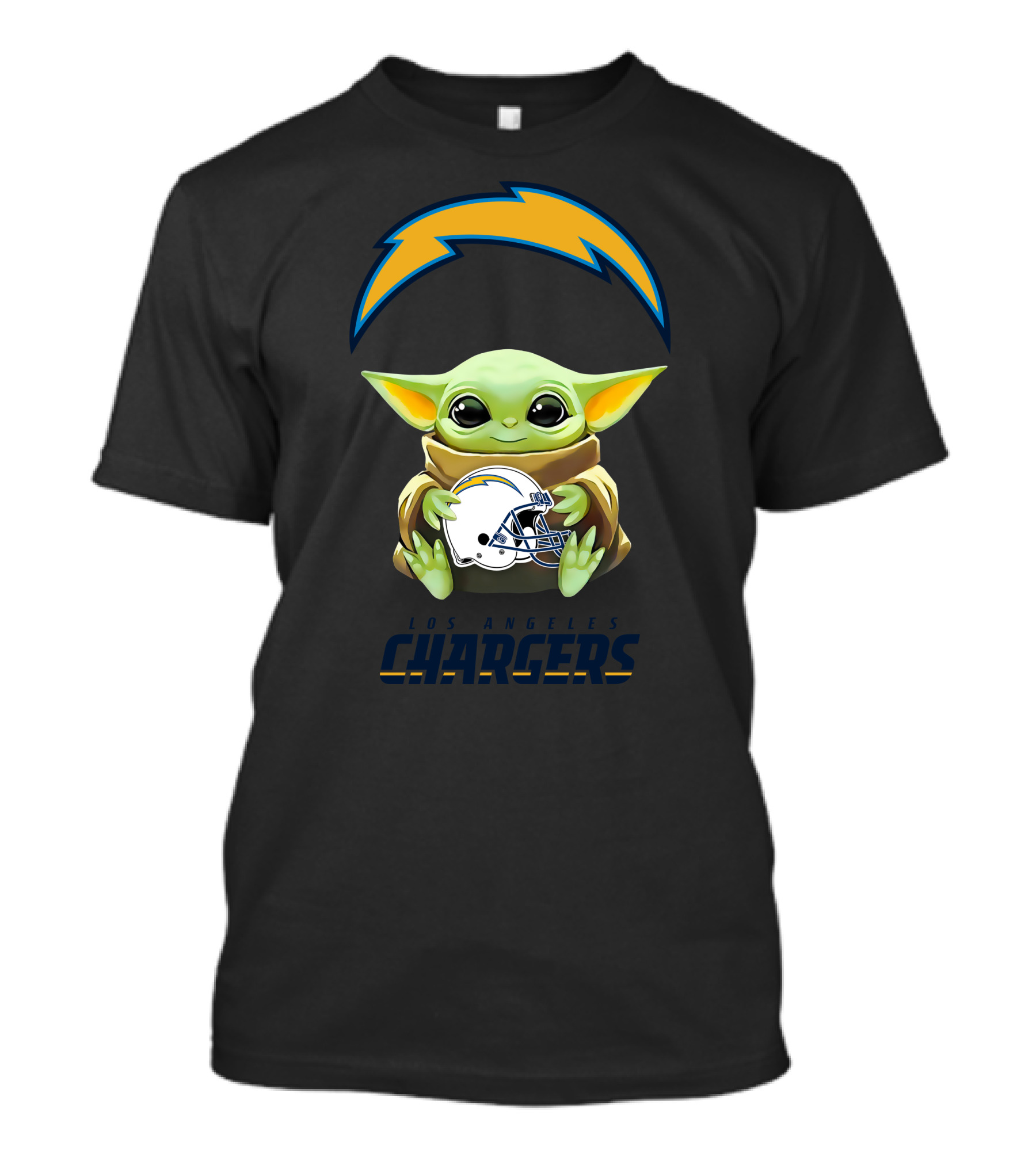 Grogu Hug Los Angeles Chargers Helmet T-Shirt