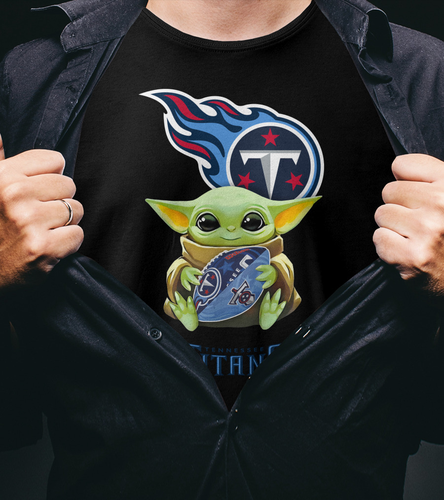 Grogu Tennessee Titans Football Hug Tailgate T-Shirt