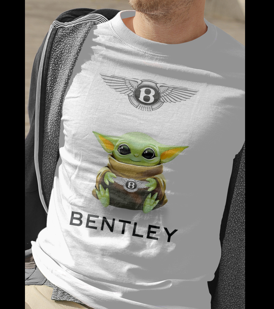 Grogu Bentley Logo Hug White T-Shirt