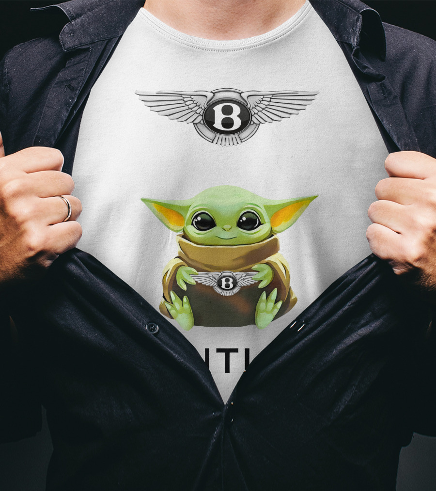 Grogu Bentley Logo Hug White T-Shirt