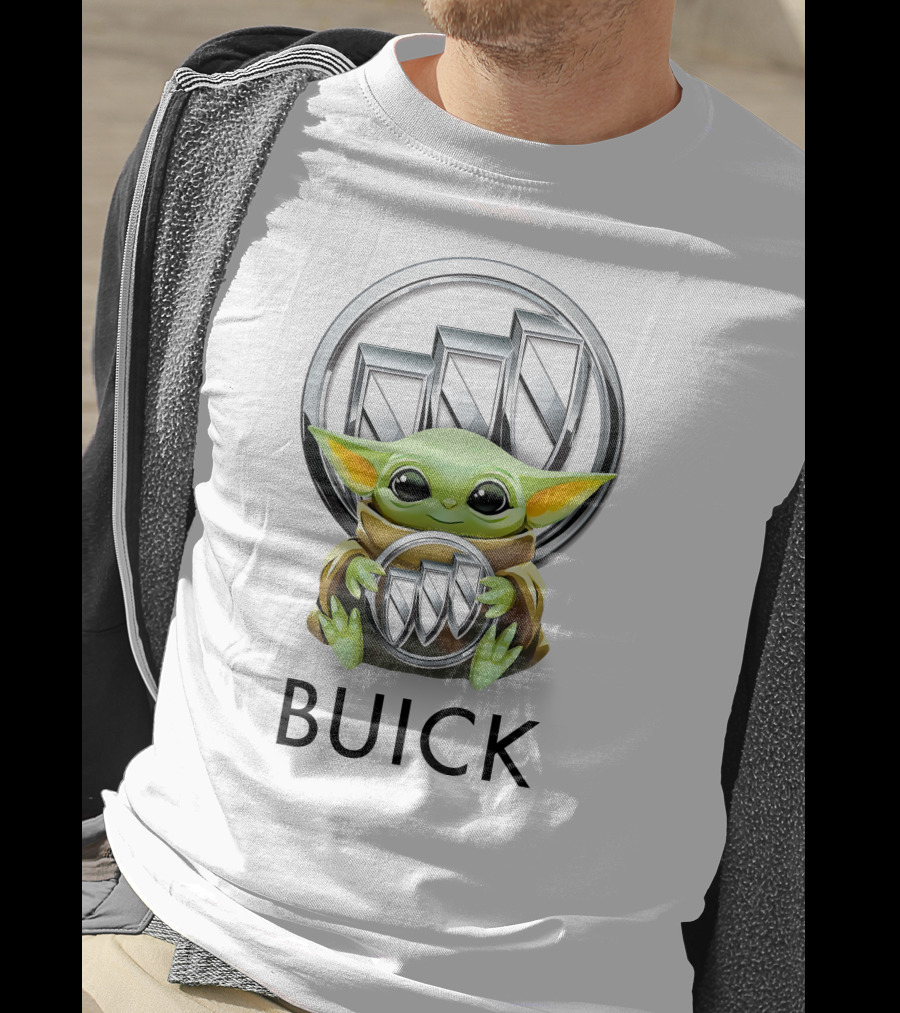 Grogu Hug Buick Emblem White T-Shirt