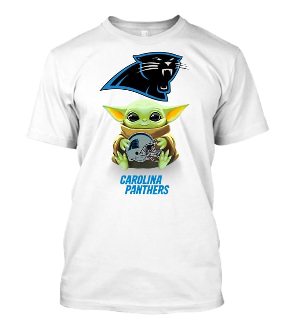 Grogu Holding Carolina Panthers Helmet With Logo Iconic T-Shirt