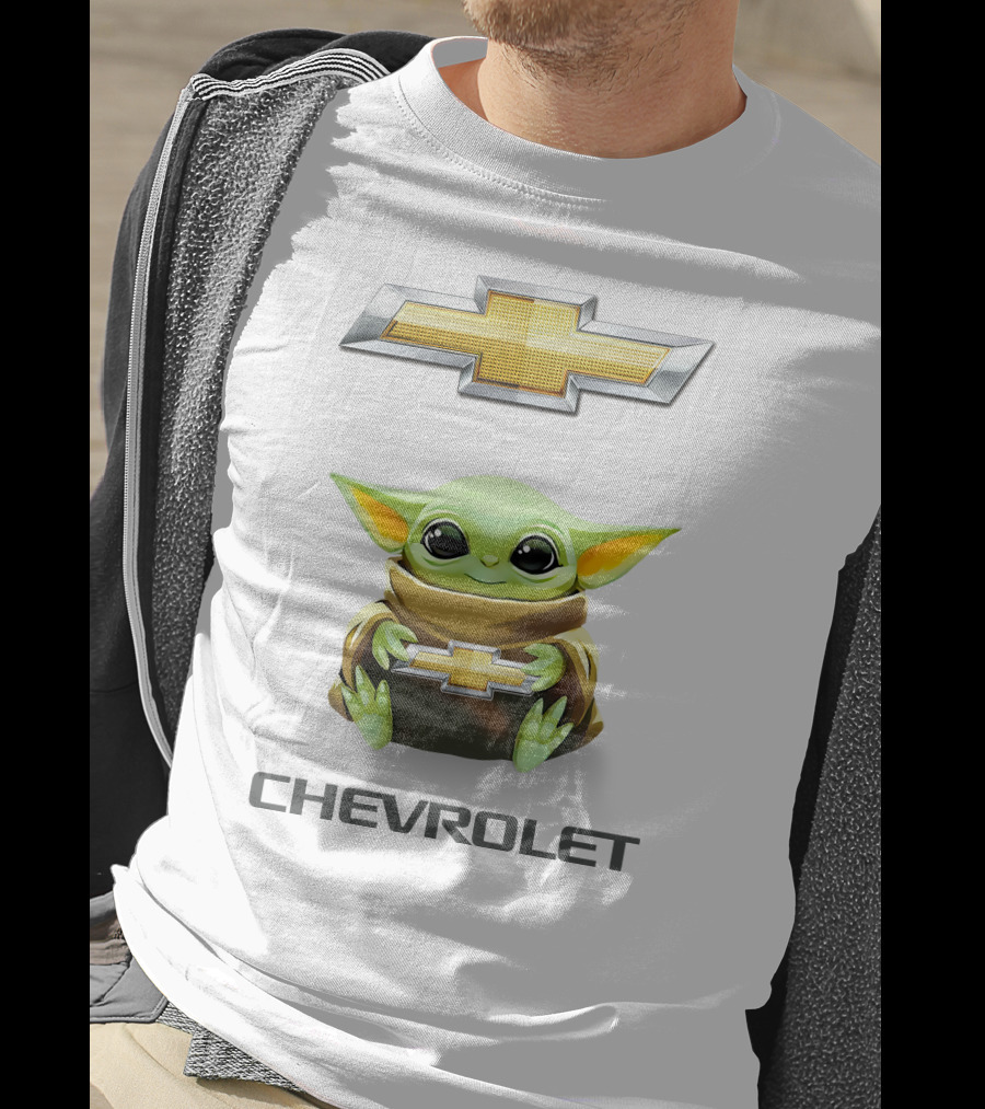 Grogu Holding Chevrolet Emblem T-Shirt
