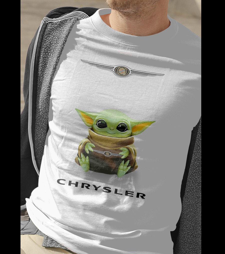 Grogu Chrysler Logo Hug White T-Shirt