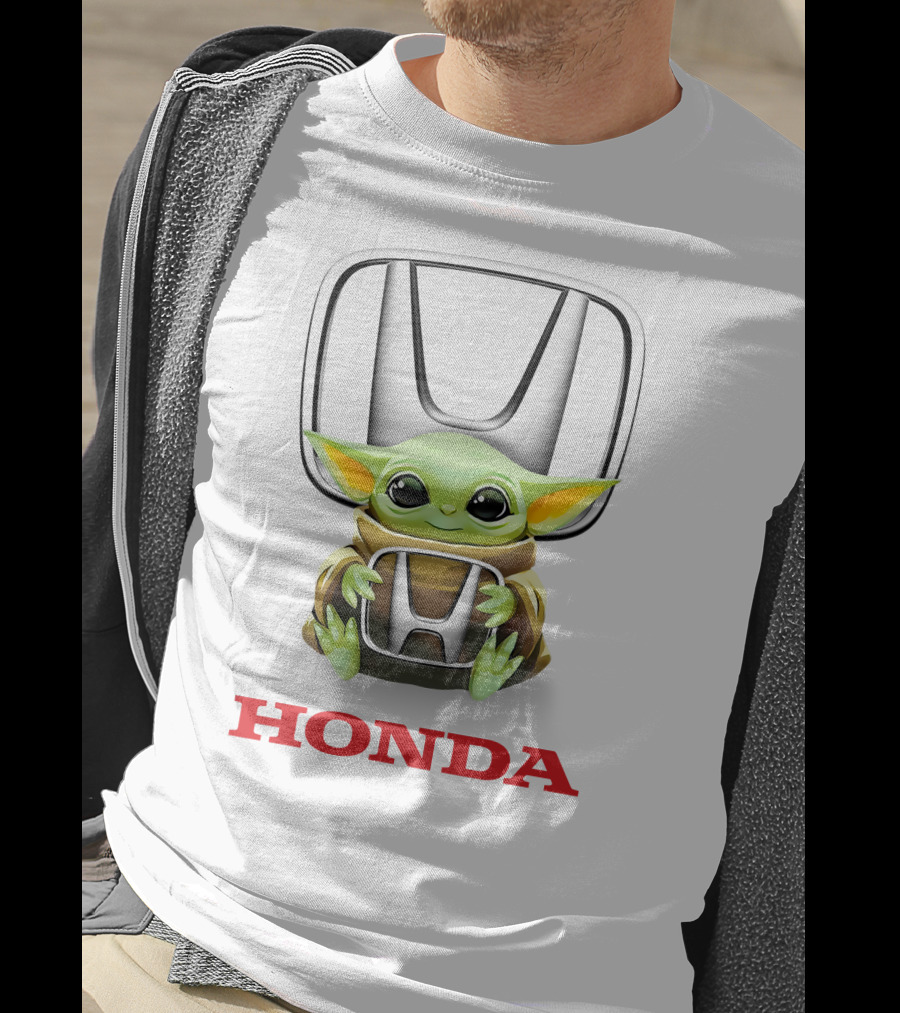 Grogu Holding Honda Logo Emblem T-Shirt