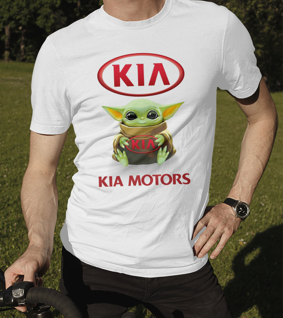 Grogu Hugging Kia Logo Kia Motors T-Shirt