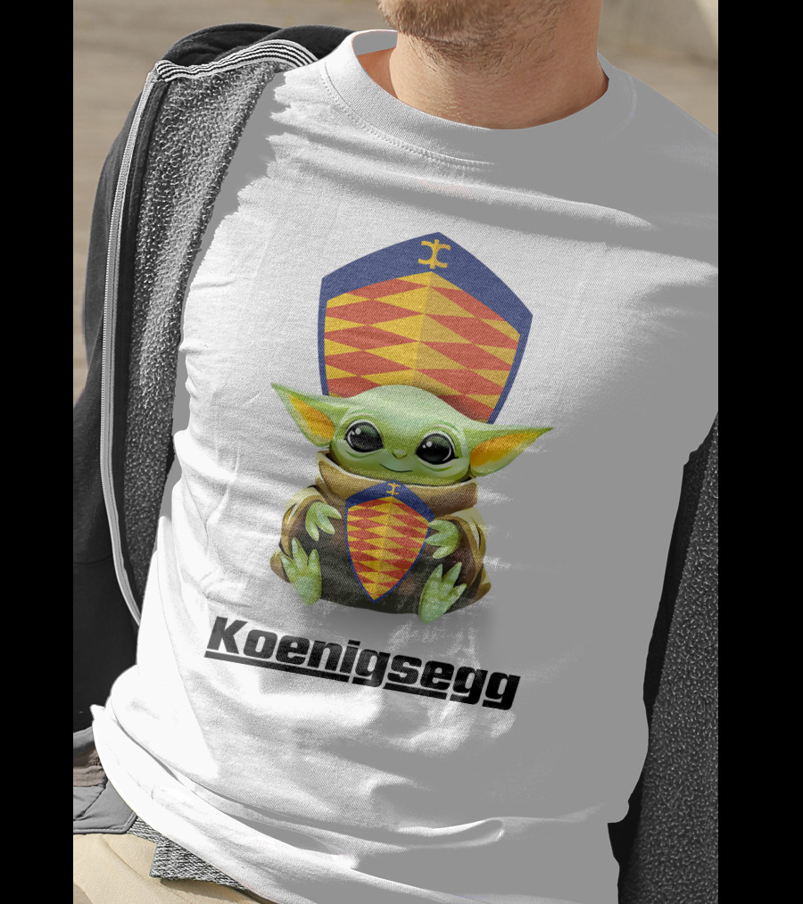 Grogu Holding Koenigsegg Shield Crest T-Shirt