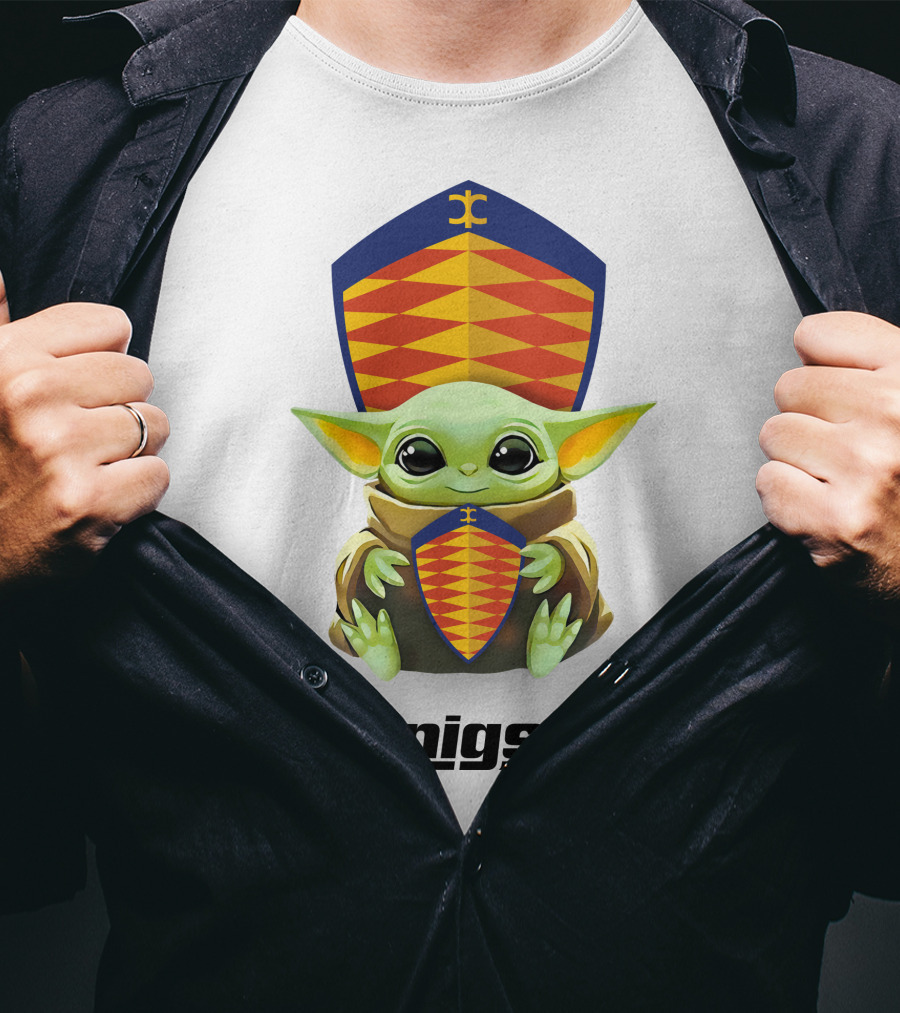 Grogu Holding Koenigsegg Shield Crest T-Shirt