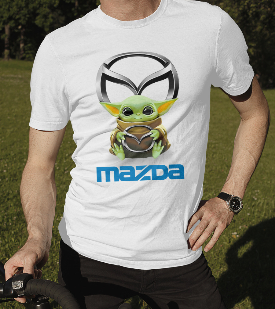 Grogu Hugging Mazda Logo Anime T-Shirt