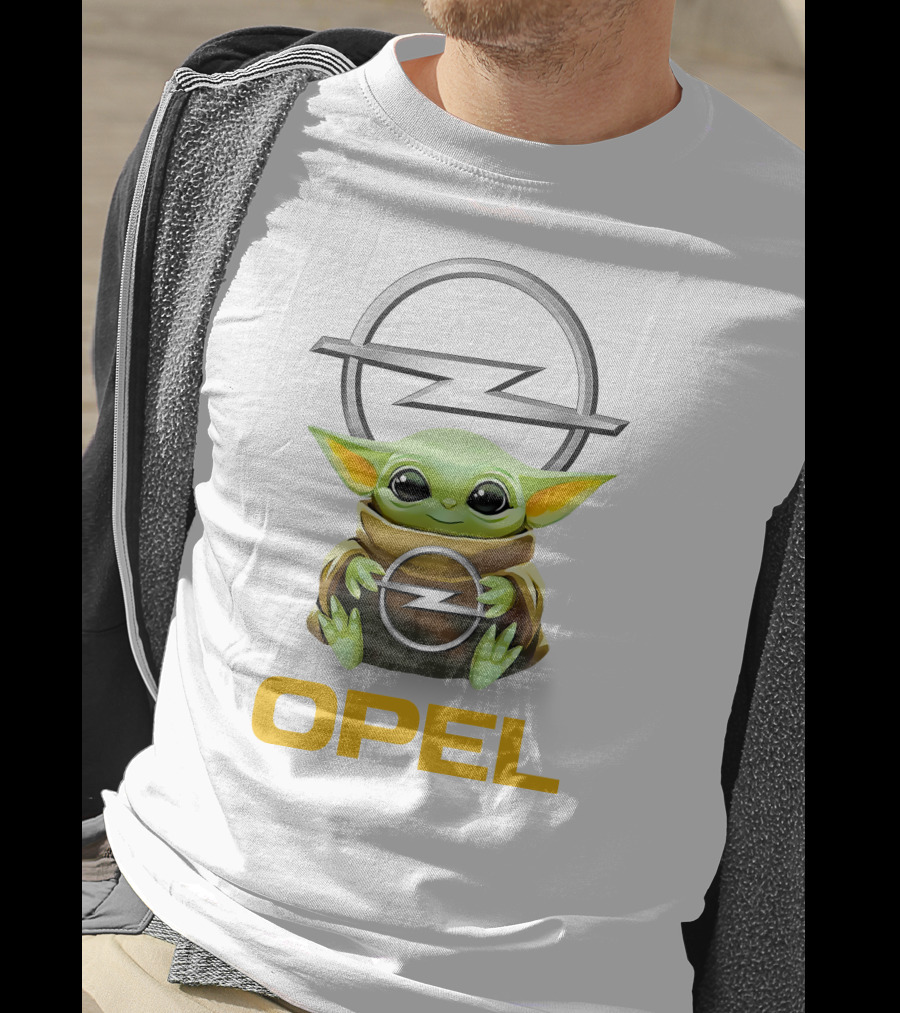 Grogu Hug Opel Logo White T-Shirt