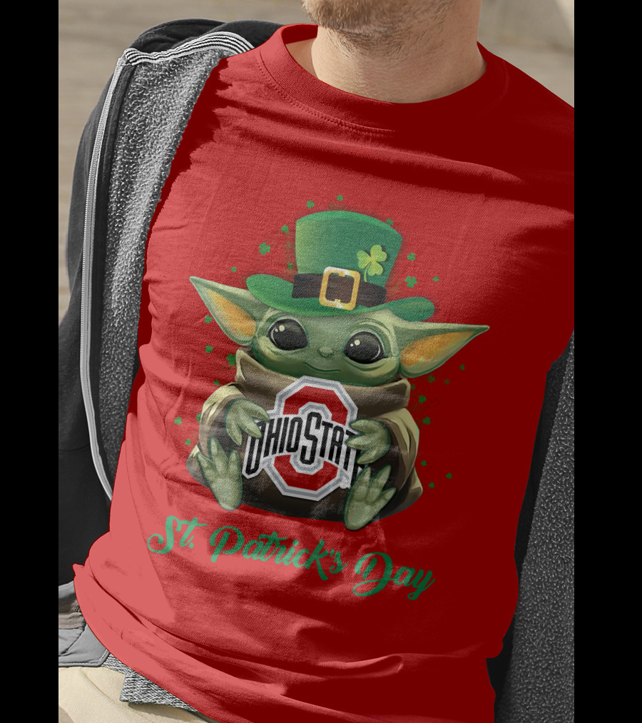 Ohio State Buckeyes Baby Yoda St. Patrick's Day T-Shirt