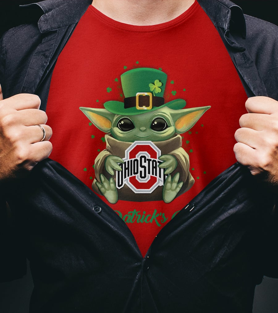 Ohio State Buckeyes Baby Yoda St. Patrick's Day T-Shirt