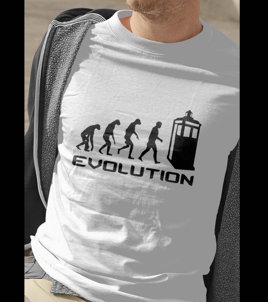 Whovians Evolution TARDIS Silhouette Transformation T-Shirt