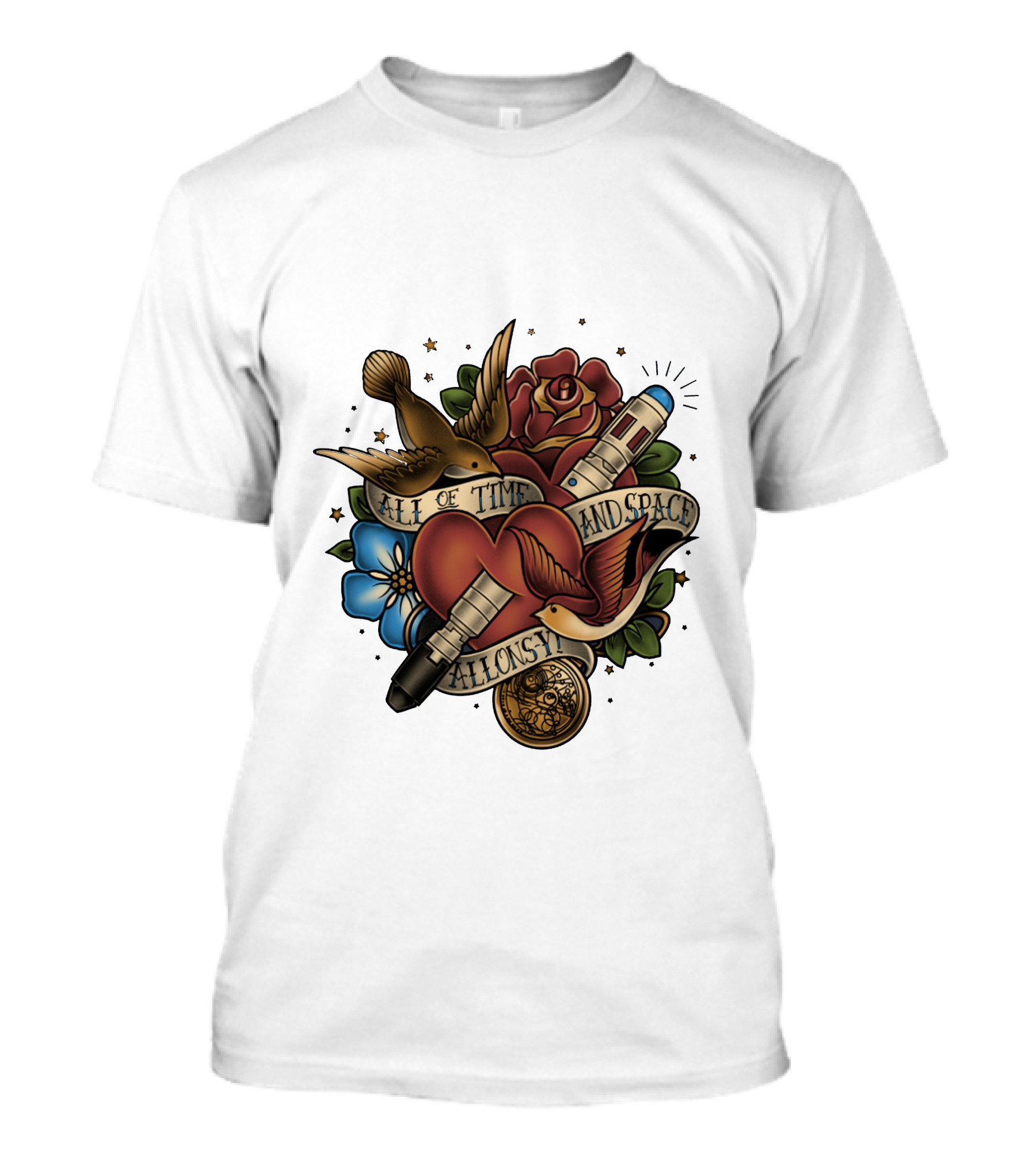 All Of Time And Space Allonsy Dr Who Tardis Tattoo T-Shirt