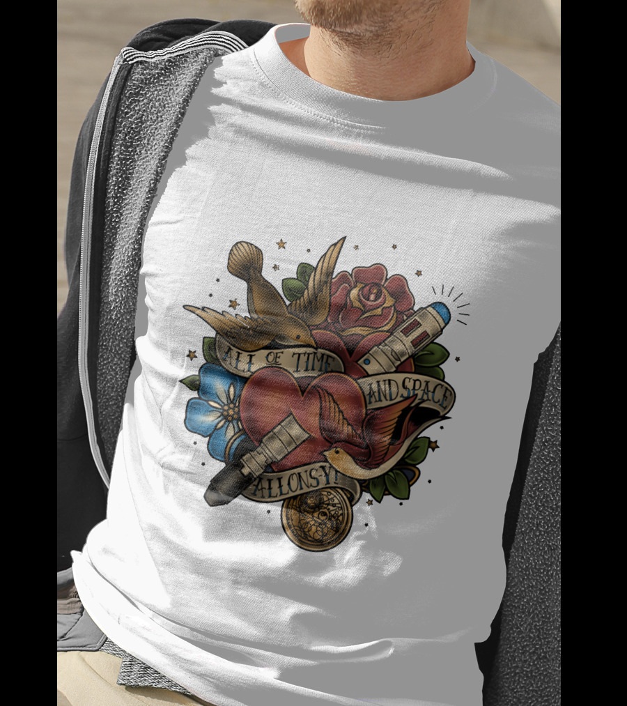 All Of Time And Space Allonsy Dr Who Tardis Tattoo T-Shirt