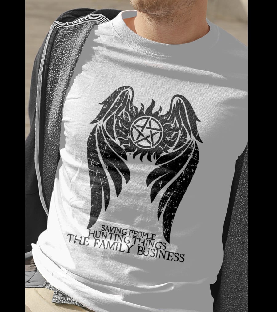 Saving People Hunting Things The Family Business Spn Wings T-Shirt
