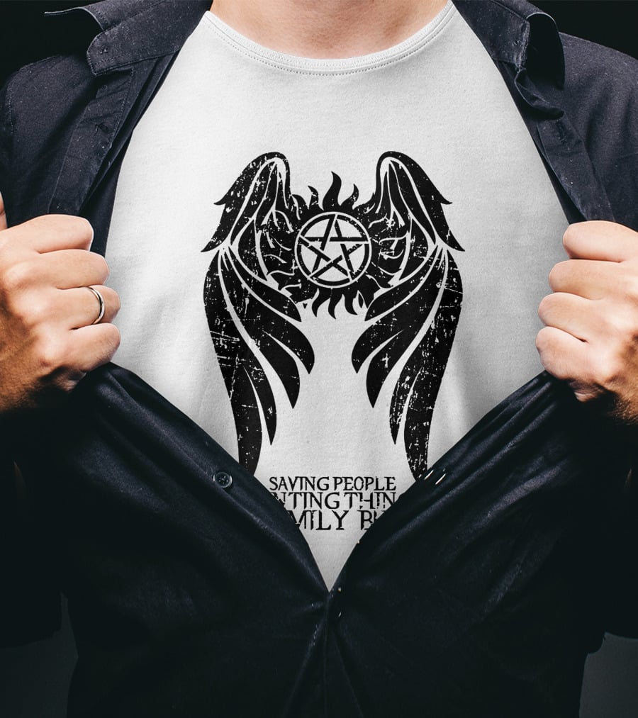Saving People Hunting Things The Family Business Spn Wings T-Shirt