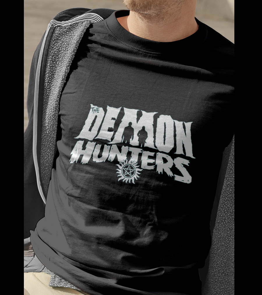 The Demon Hunters Silhouette Sun Symbol B&W T-Shirt